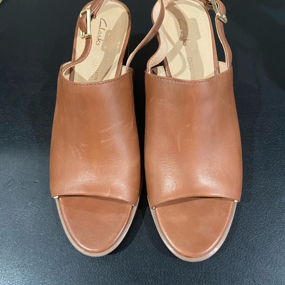 Clarks leather sling backs - Picture 3 of 4